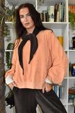 Terry B Lantern Sleeve Sweatshirt Just Peachy